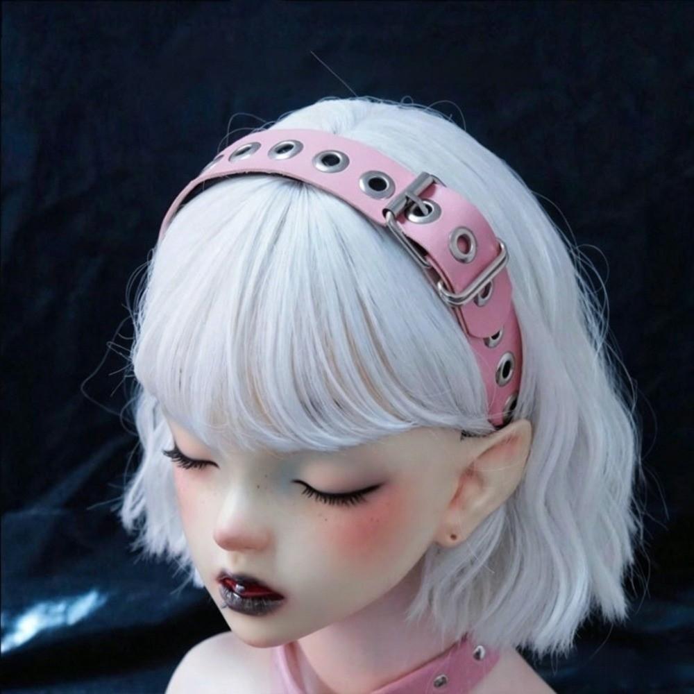 Leather Buckle Punk Rivet Hairband Fabric Band Leather Hair Hoop Gothic KC Headband Party Gift