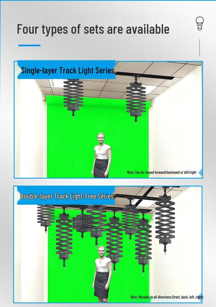 Sai Tianying Studio Track Lighting System: 3-Meter Top-Mount with 5 Tracks & 9 Hooks