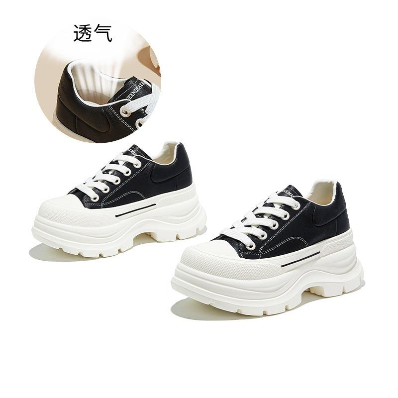 

Первый слой воловьей кожи пенопластовая подошва белые туфли женские стельки кеды осень новые увеличивающие рост женские туфли 40 чёрный