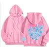 New Pink Blue Spider Web Printed Hoodie Hoodie Men's Women's Versatile Long Sleeve Comfortable Casual Warm Hoodies
