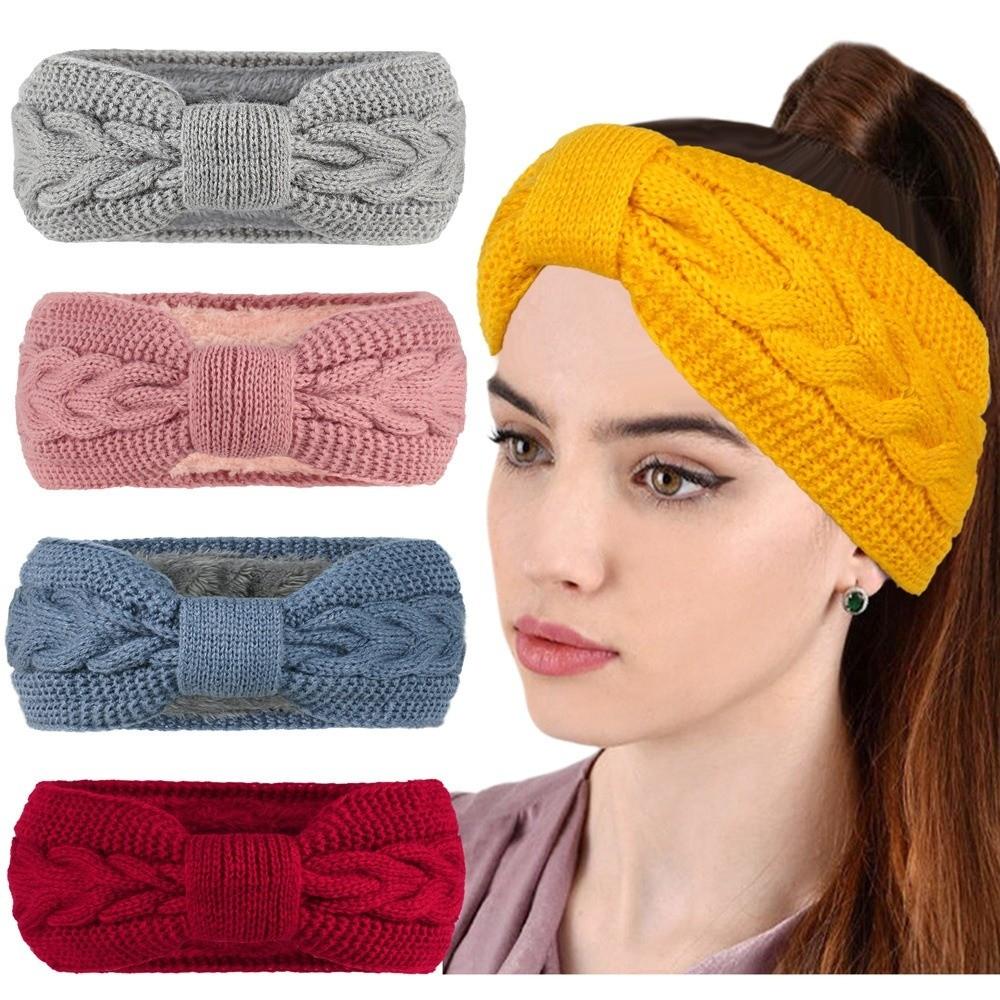 Knitted Crochet Turban Thicken Ear Warmer Winter Women Headbands  Girls Hair Band