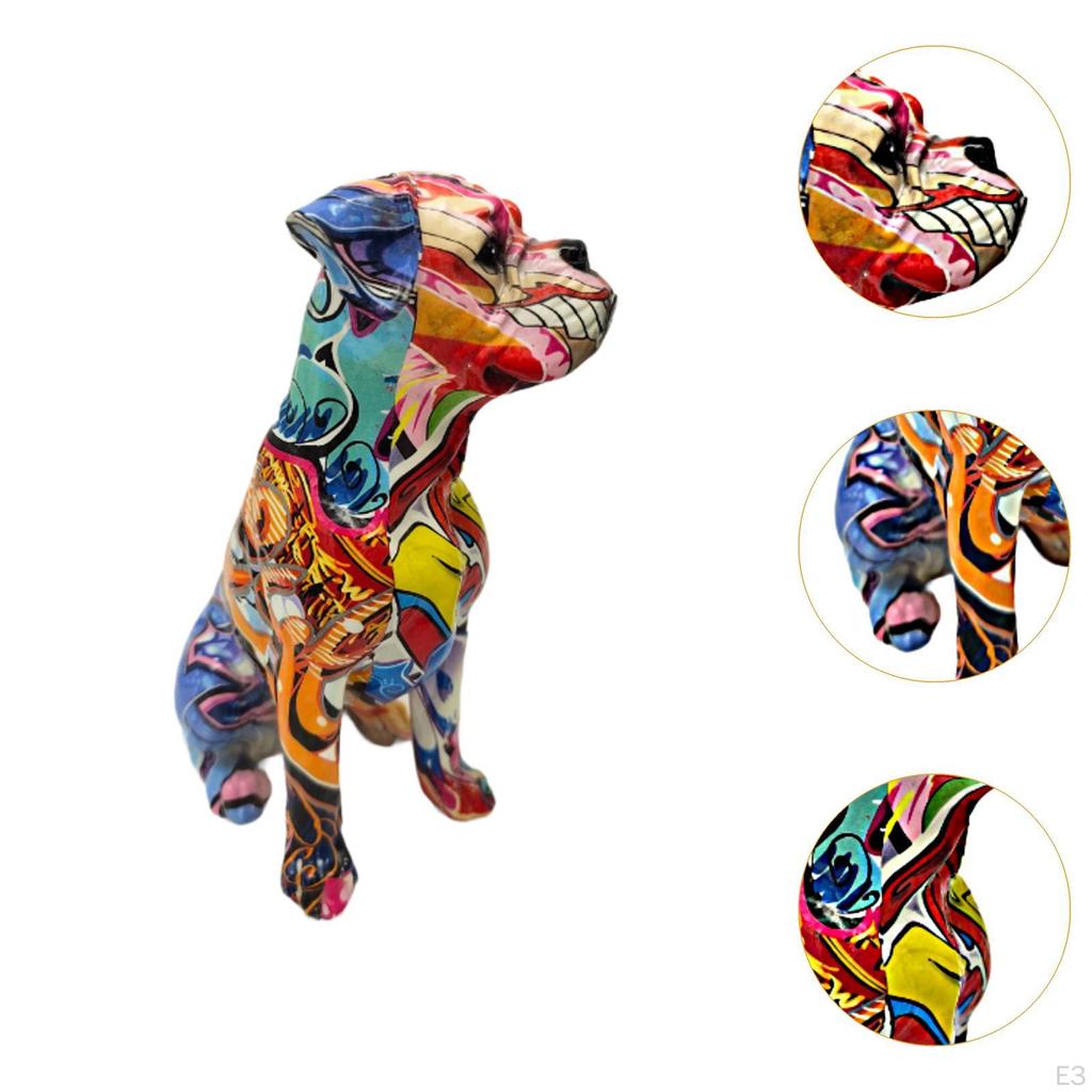 Hundfigur Skulptur för Hem Mittpunkt Dekoration