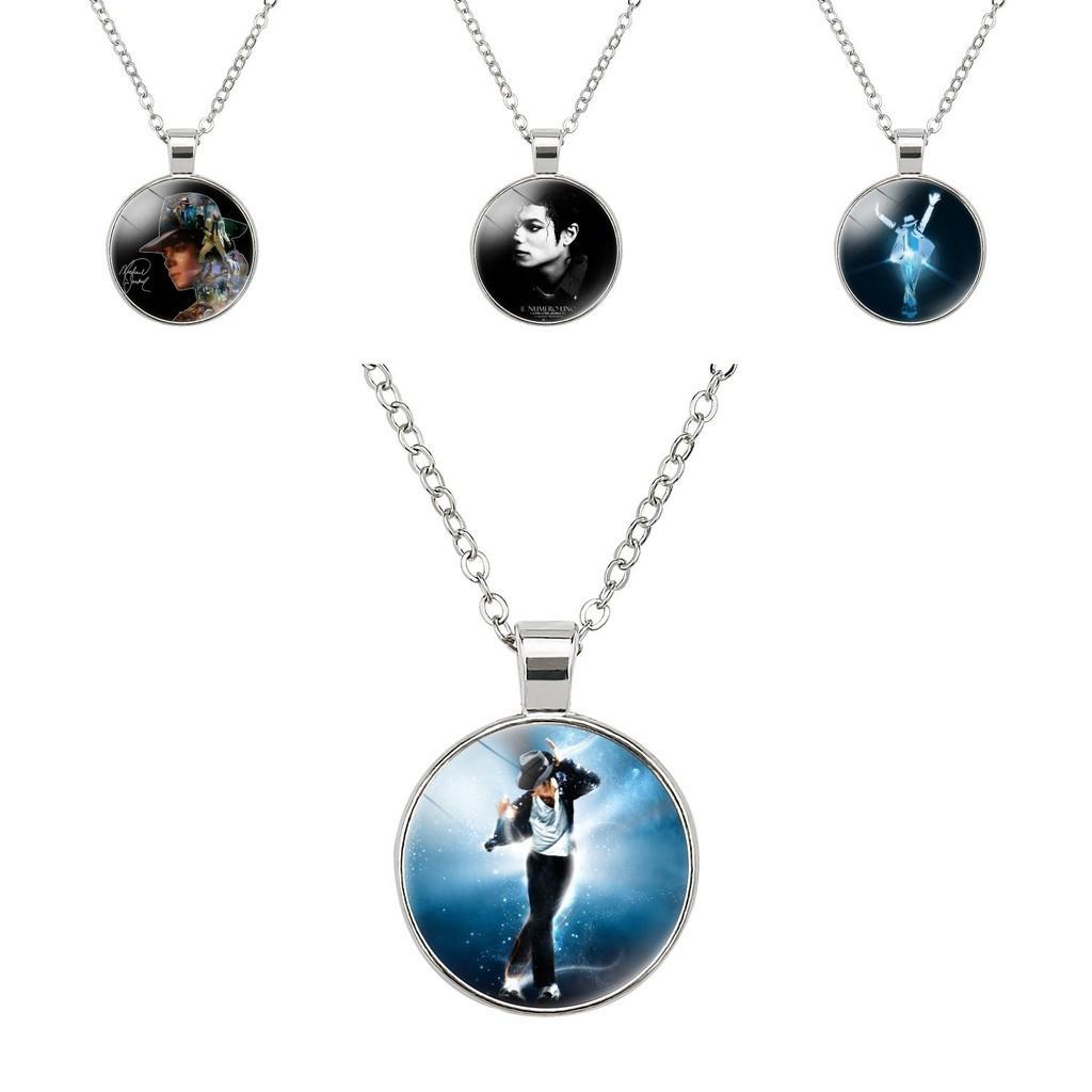 Stylish Michael Jackson Single-sided Gem Pendant Necklace Factory Direct Sale