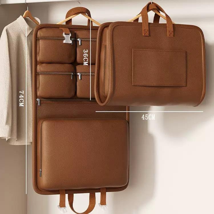 PU Leather 6-in-1 Hanging Travel Organizer for Clothes, Underwear, and Pants