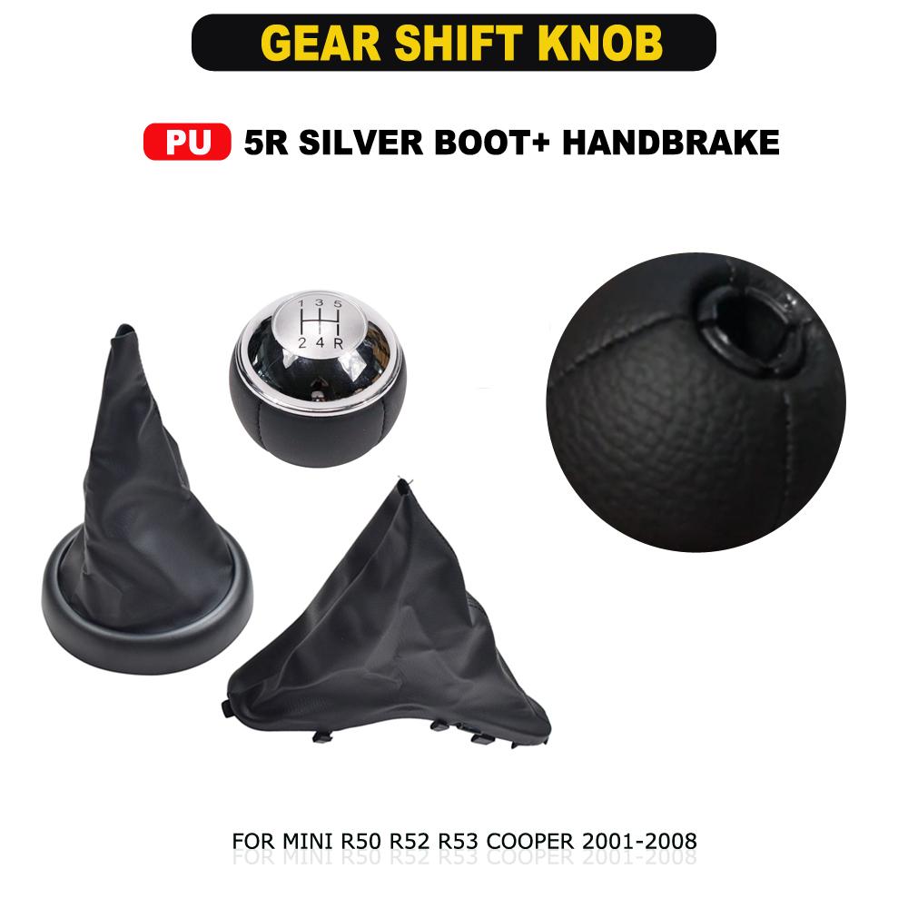 Gear Shift Knob Lever Shifter Pen Gearbox Gaiter Boot Collar Case For BMW Mini Cooper R50 R52 R53 2001-2004 2005 2006 2007 2008