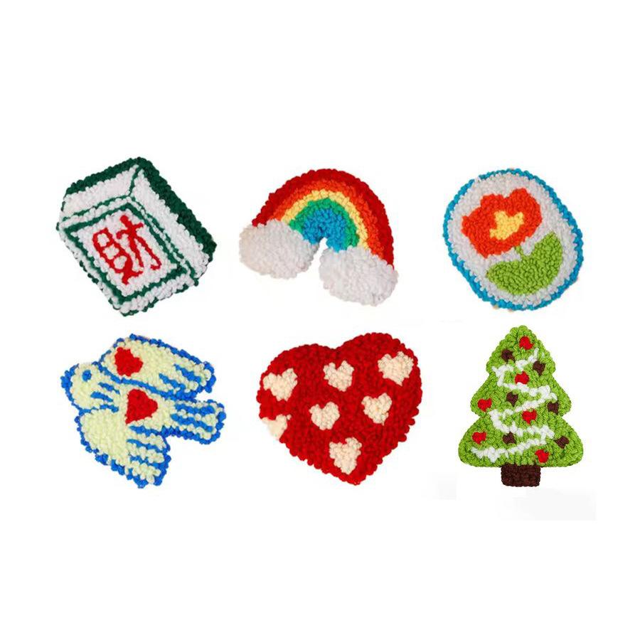 Poke Embroidery Handmade Diy Coaster Material Pack Heat Insulation Pad Embroidery Manual Decompression 10x10cm(diykit,includesembroideryhoop