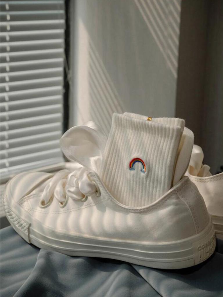 Women's Cotton Breathable Socks Embroidery Animal Cotton Socks Unisex Happy Casual White Warm Socks