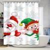 Tuniu Festive Santa And Elf Holiday Shower Curtain – Fun Christmas Bathroom Decor – Adorable Holiday Design – Cozy And Cheerful