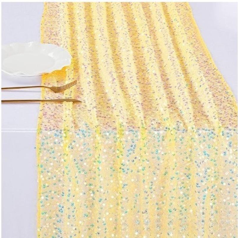 Mermaid Glitter Sequin Table Runner, Sparkly Tulle Tablecloth for Wedding Birthday Party Decoration