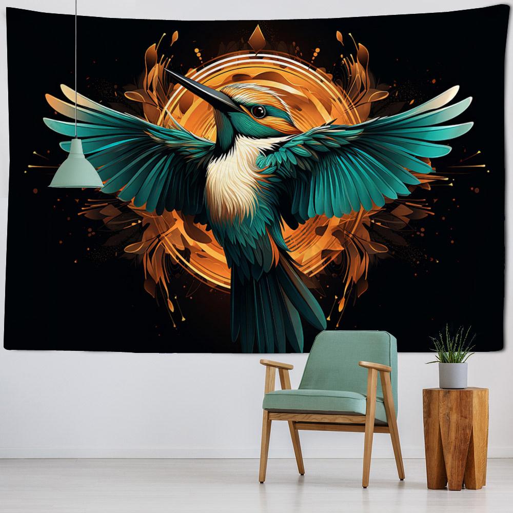 Wolf Retro Rune Art Tapestry Magical Animals Sun Moon Witchcraft Wall Hanging Hippie Home Living Room Dormitory Wall Decoration