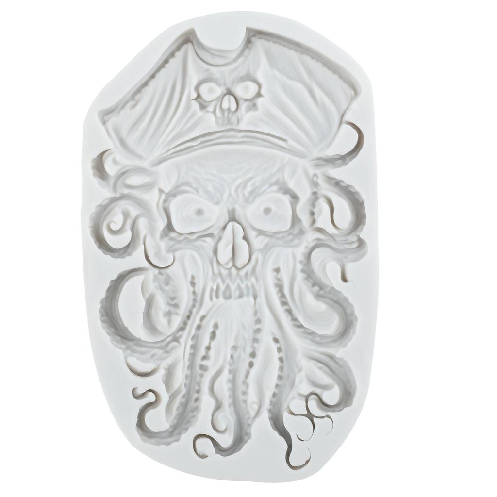 Skull Pirate Silicone Molds Octopus Pirate Fondant Mold Cake Decorating Tools Cupcake Topper Candy Chocolate Gumpaste Mold