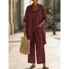 Summer 2026 Euro-American Solid Color Straight-Leg Travel Casual Three-Piece Set