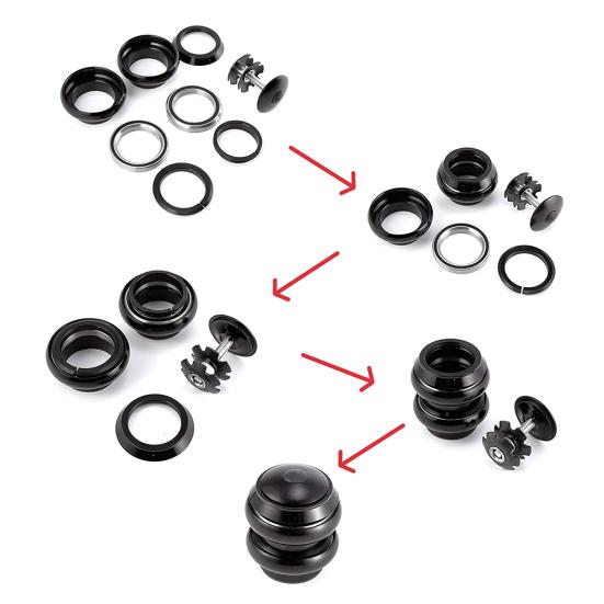 1 Set 34mm Bike Headset with Top Cover Threadless Aluminum Alloy High Precision