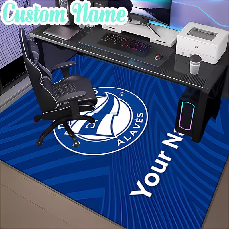 Custom Name Deportivo Alaves Crest  Rug, Office Rug, Chair Rug, Carpet for Living Rooms, Doormat Game Rug Home Decor Christmas Gifts