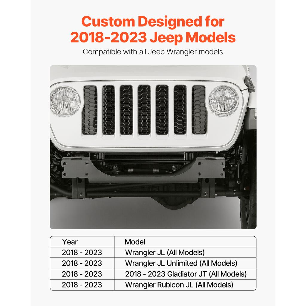 SucceBuy Mocowanie Wyciągarki Pojemność 12000 funtów / 5443 kg Hak Holowniczy do Wybranych Modeli Jeep Wrangler JL/JLU i Gladiator JT (2018-2023)