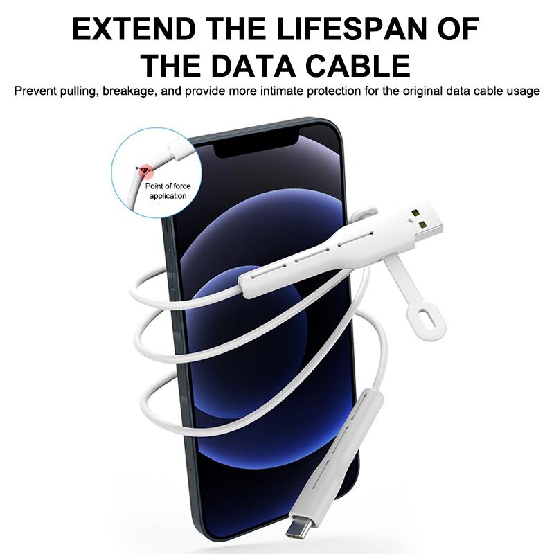 Charger Cable Protector USB To Type-C For OPPO/VIVO/Xiaomi Type-C To L Silicone Charger Cord Protector For 18/20W Charger Case