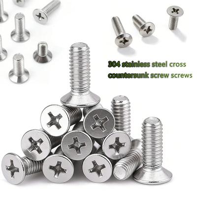 5-50pcs 304 Stainlessy Steel Phillips Countersunk Screws Specifications M1.6 M2 M2.5 M3 M4 M5 M6 Phillips Flat Head Screws/Bolts