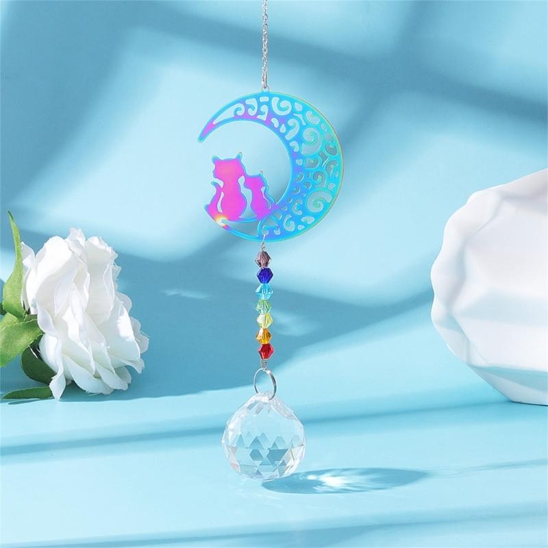 Sparkling Crystal Wind Chimes Crystals Sun Catchers Delicate Pendant for Window Wall Display Decors Car Charm Hangers