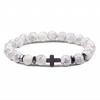 TK Bestseller Frosted White Turquoise & Volcanic Stone Cross Bracelet