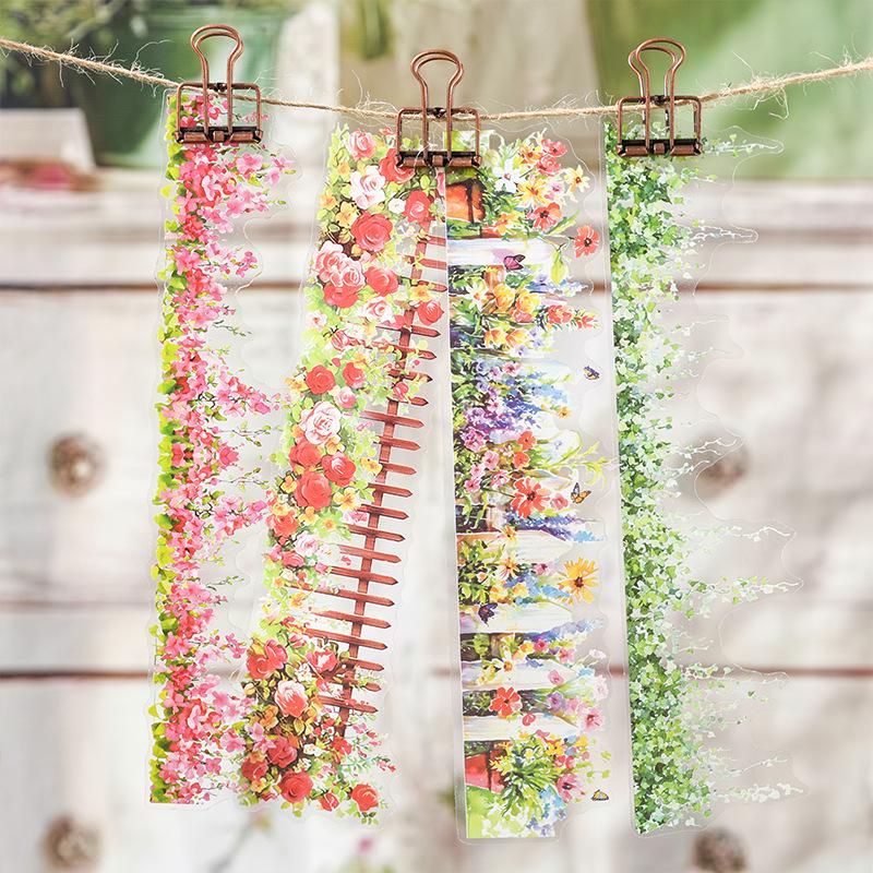 ZABC Floral PET Sticker Pack: 10 Sheets, 6 Designs - Flower Series