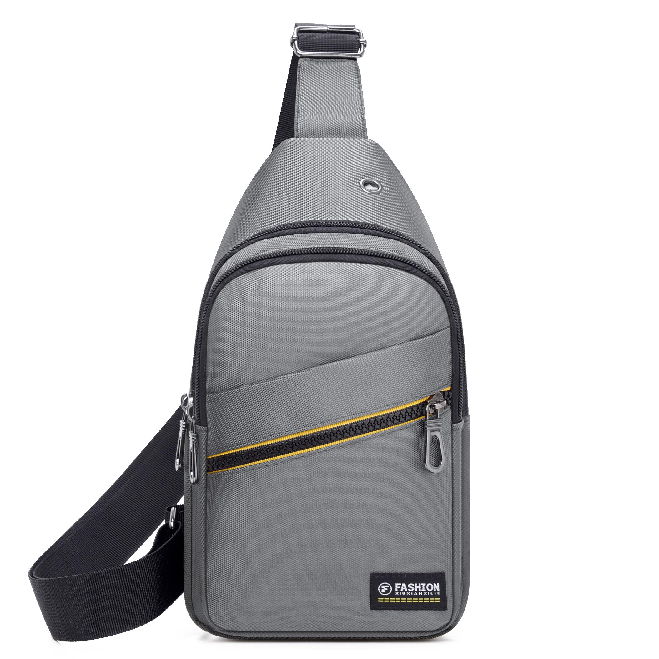 

Нагрудная сумка, модная новая однотонная мужская нагрудная сумка, уличная повседневная модная сумка через плечо на одно плечо 7226 серый