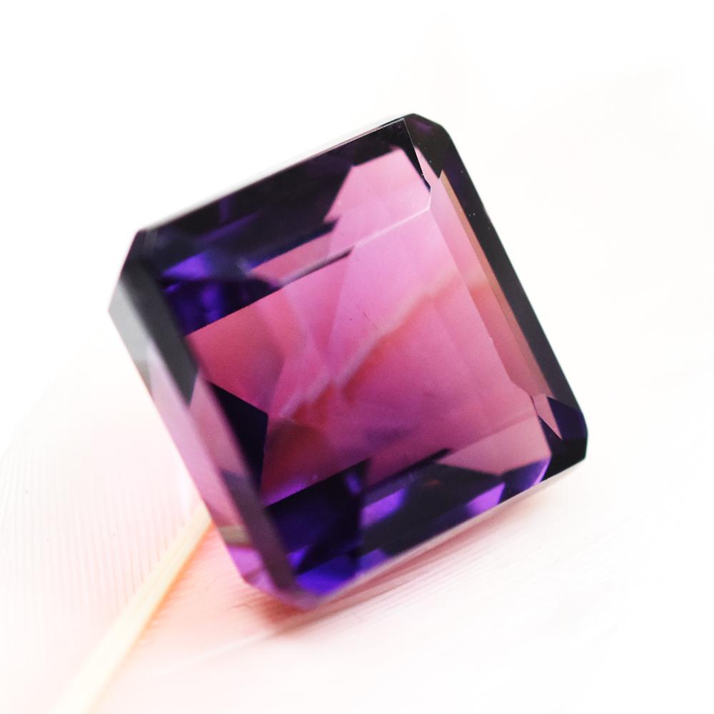 Natural Purple Amethyst Loose Gemstone Brazilian 14.90 Ct Square Cut for Jewelry Making and Crafts