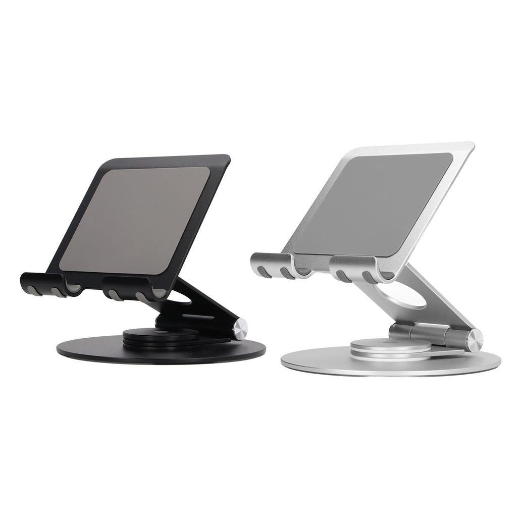 Suport pentru telefon pliabil, rotație de 360 de grade, înălțime reglabilă, suport de birou din aluminiu cu bază stabilă pentru