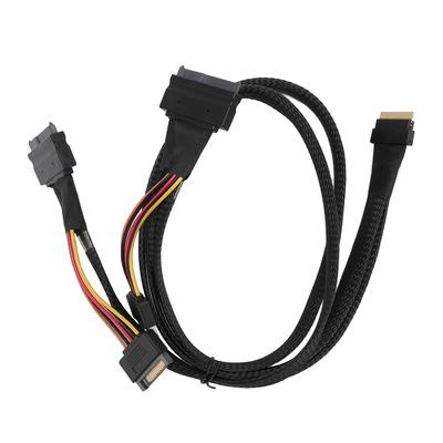 SFF-8654 8I auf 2xSFF-8639 NVME U.2 Kabeladapter 24 Gbit/s 80 cm Slim für SAS-Kartenadapterkabel
