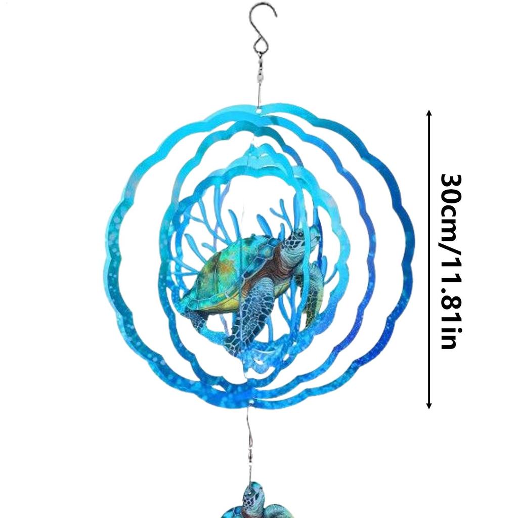 Metal Wind Spinners Hummingbird Turtle Wind Sculpture for Yard and Garden Rustic Hangable Metal Art Decor for Backyard Porch