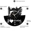 Sewing Machine Vinyl Record Wall Clock Tailor Home Decoration Silent Watch Clothing Sewing Machine Art Tailor's Best Gift Clock