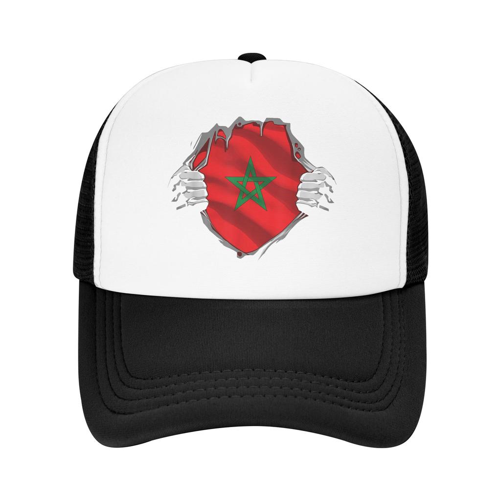 Morocco Flag Moroccan Mesh Baseball Cap Unisex Women Casual Sun Hats Hat Breathable Summer Trucker Hat