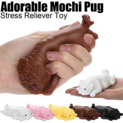 Juguetes antiestrés divertidos de Kawaii con forma de cachorro de Pug y Squishy