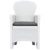 Garden Chairs 2 pcs with Cushions White Plastic Rattan Look