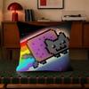 Anime N-Nyan Cat Throw  Trendy-style decorative throw pillow cover insert not included fauxembroidery design