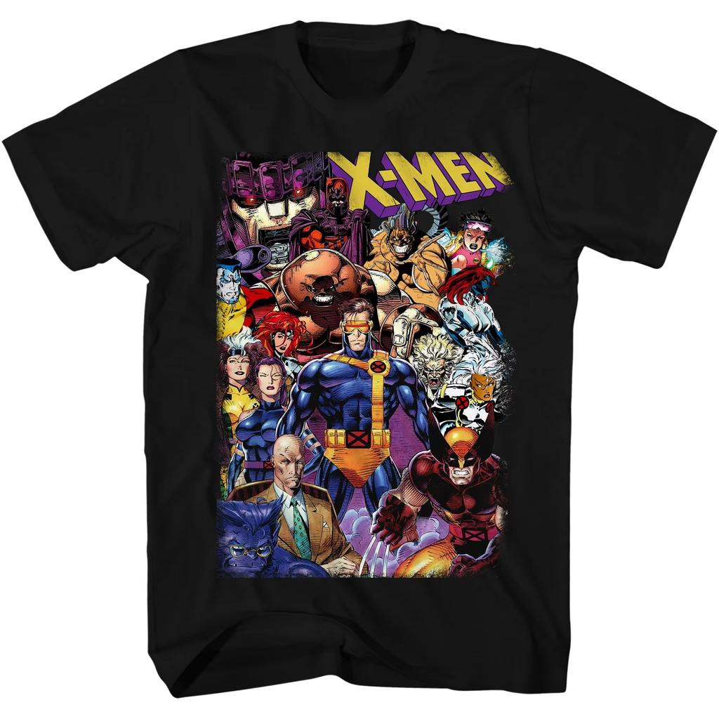 2026 Neues Vintage X-Men 90er Jim Grafikdruck Stilvolles Herren Freizeit Rundhals Locker Kurzarm T-Shirt