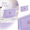 Triangular Mesh Clear Cosmetic Bag with Zipper, Portable Makeup Pouch for Travel and Daily Use