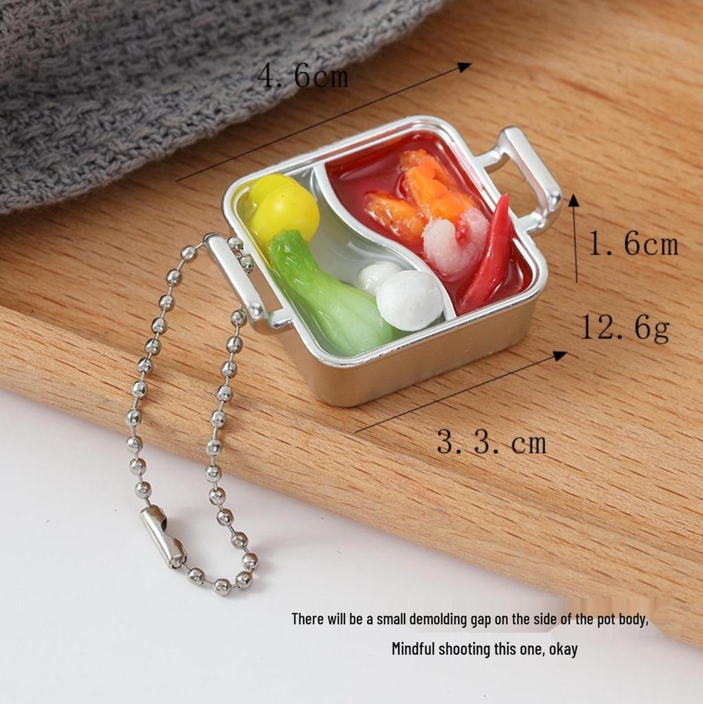 Mini Hot Pot Mala Tang Noodle Bowl Keychain Ornament