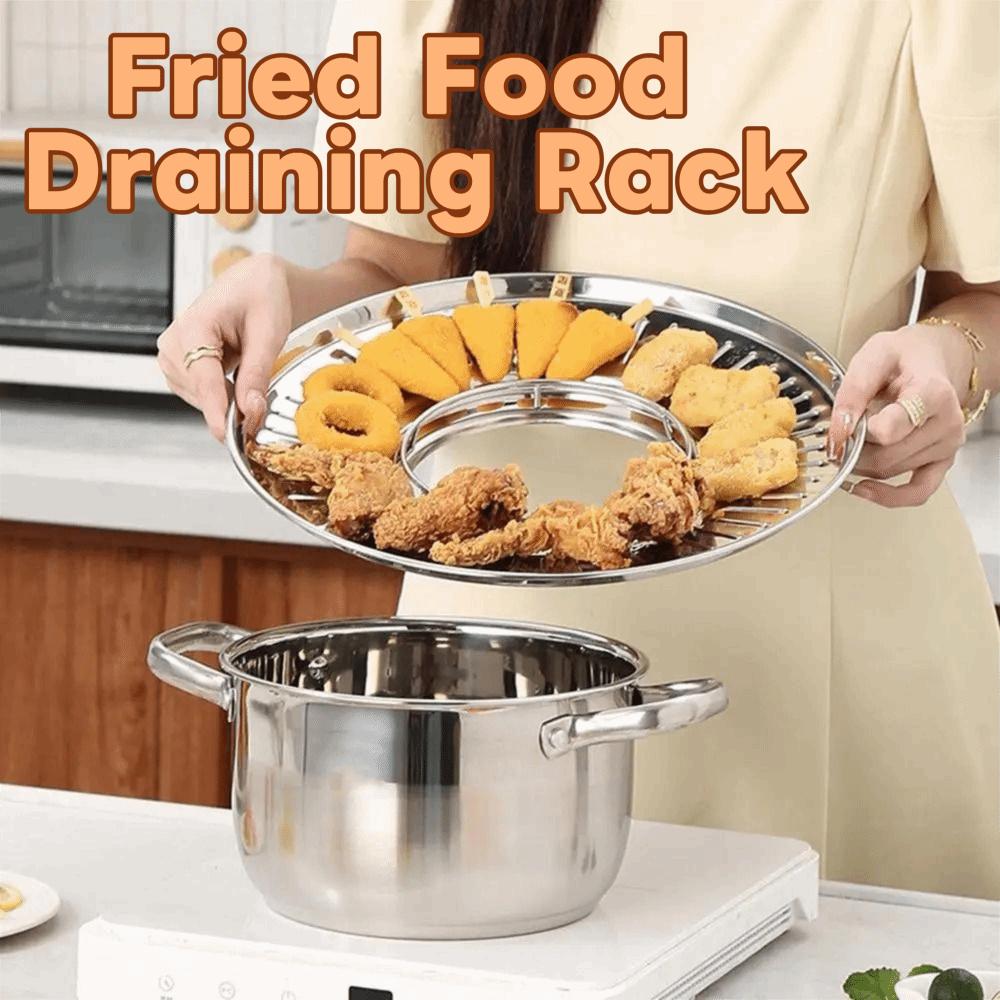 Round Strainer Fried Food Draining Rack Food Grades Food Cooling Pan  Cooking