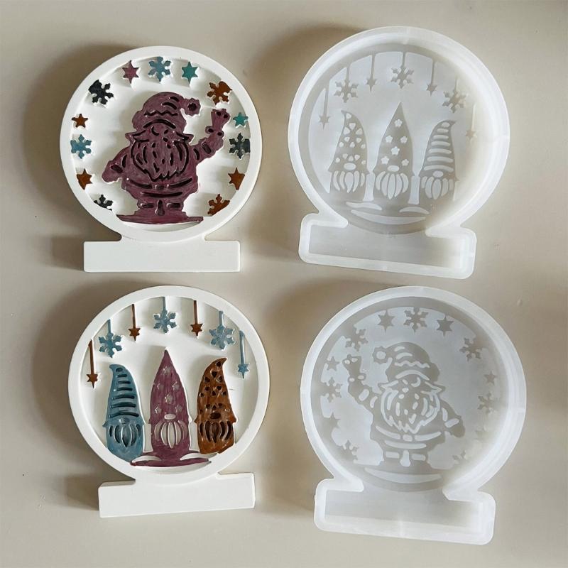 Christmas Dwarf Silicone Molds for Epoxy Resin, Chocolate, Baking, Home Decoration, Santa Clause Resin Silicone Molds