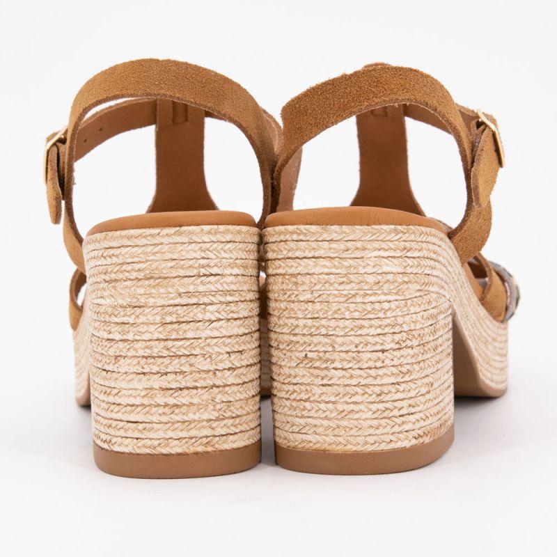 Sandales à talons imprimé léopard avec effet daim Femme CARLA TORTOSA