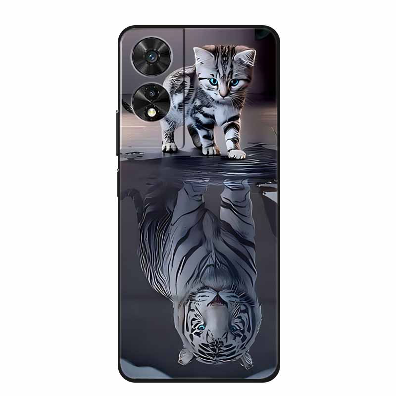 Soft Forest Cover for TCL 505 Case TPU Flower Wolf Silicone Phone Cases for TCL505 Covers Shockproof Fashion Cute Printed Shell