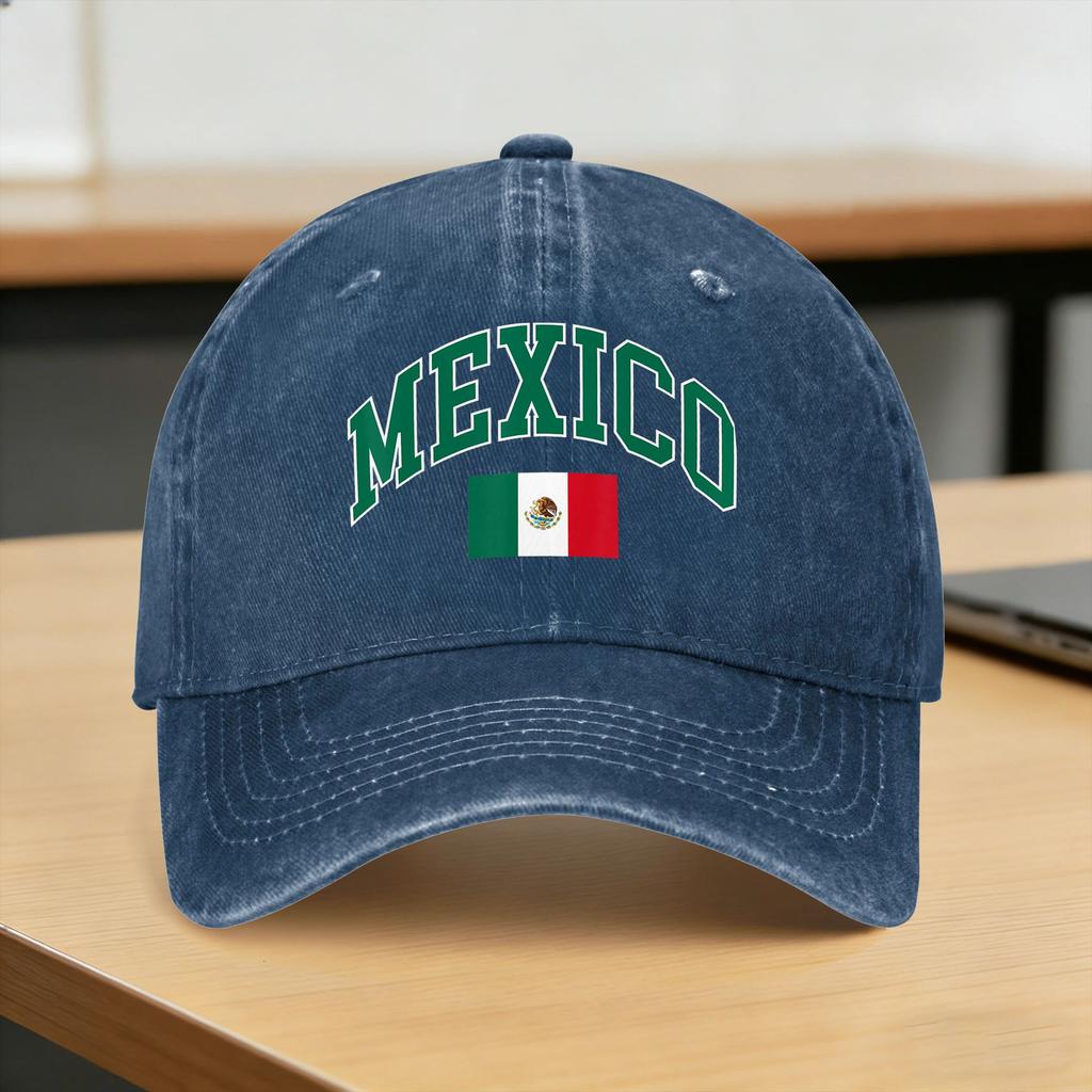 Mexico Mexican Graphic Sun Baseball Cap Casual UnisexTeens Washed Trucker Hat Sunscreen Design Running Baseball Caps Gift