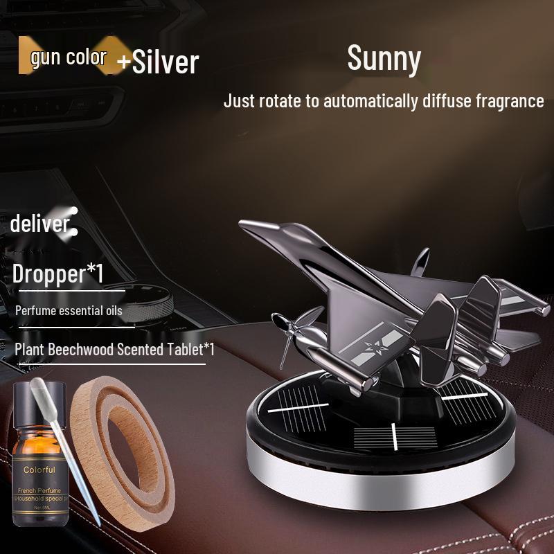 Solar Car Air Freshener & Odor Eliminator: High-End Rotating Ornament for Men's Car Interiors