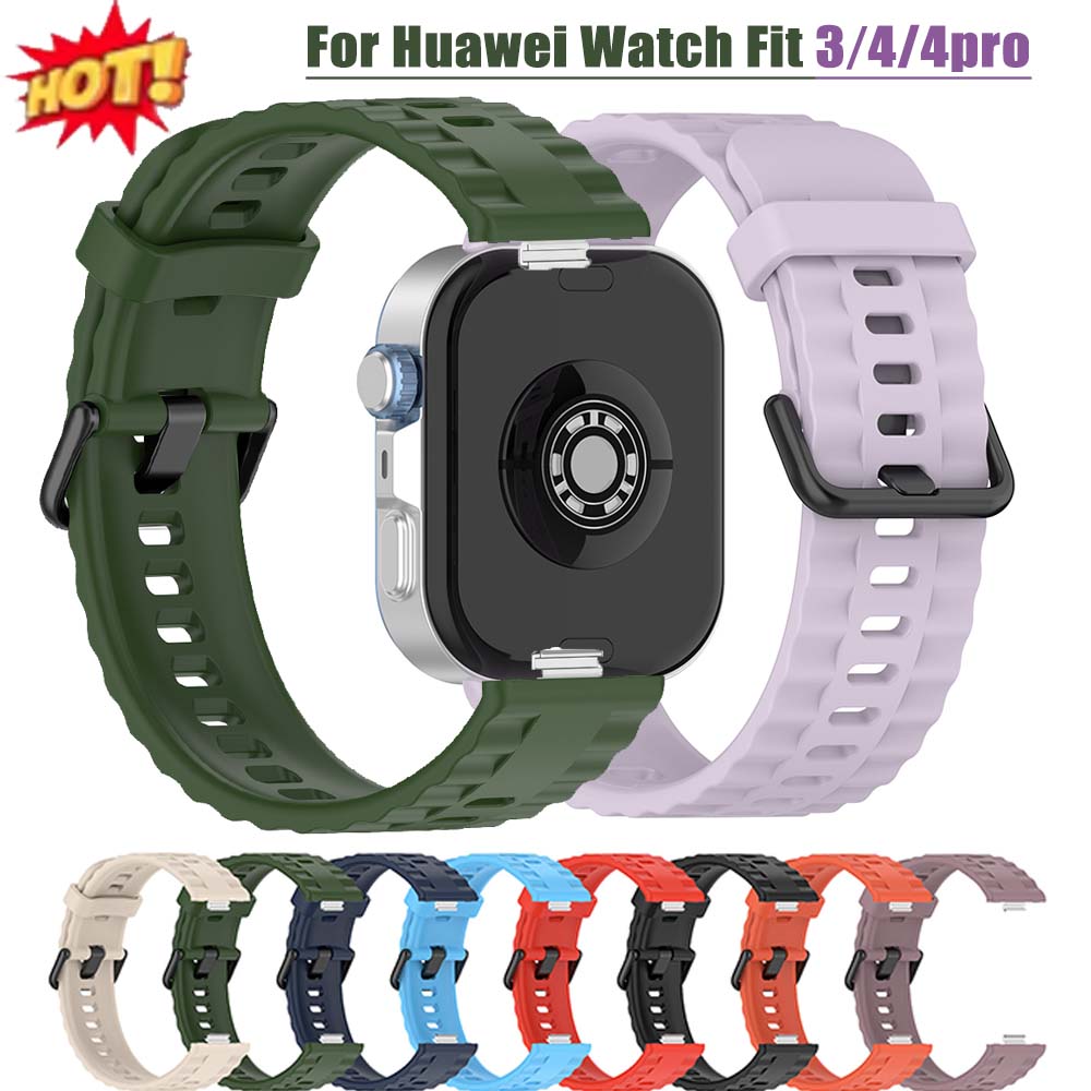 Silikonowy Pasek Do Huawei Watch Fit 4/4pro Pasek Na Nadgarstek Regulowana Opaska Z Czarną Klamrą Pasek Do Zegarka Huawei Watch Fit 3