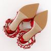 VALENTINO GARAVANI Rock studs pumps ankle stripe Red Patent leather Women Used