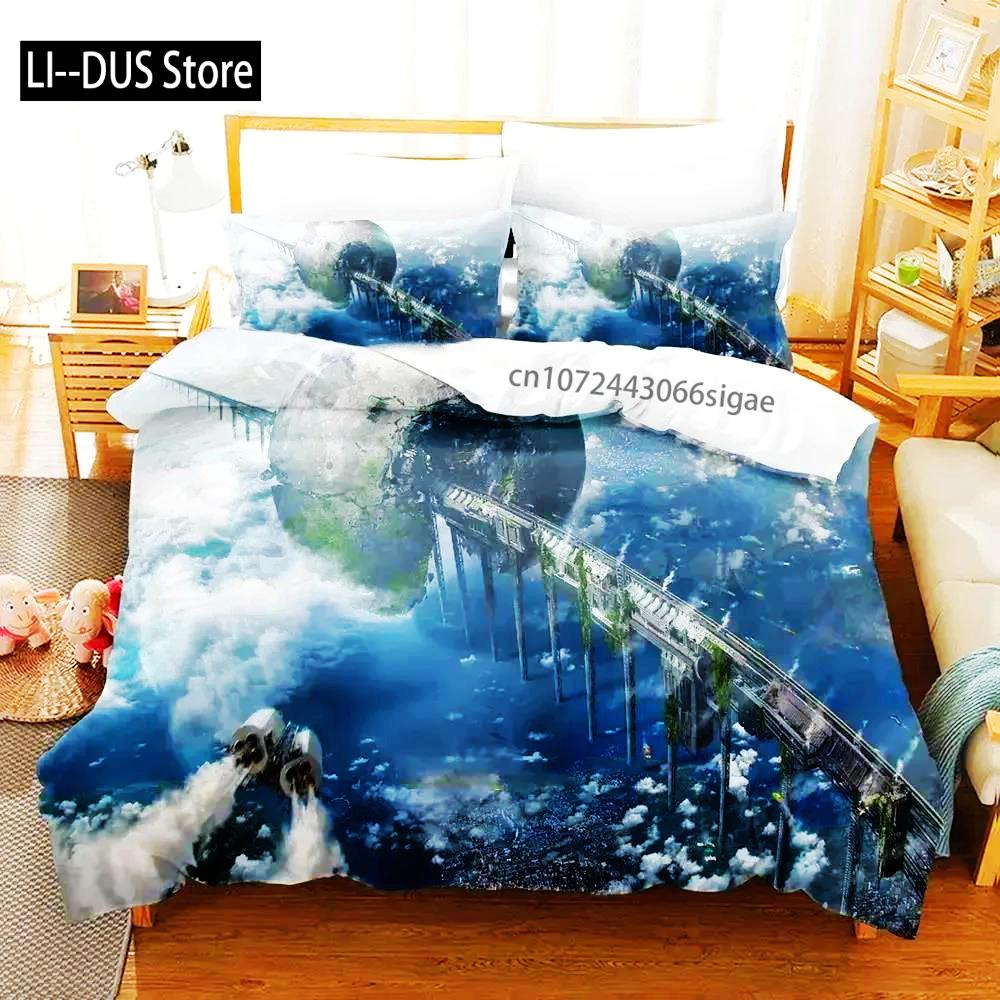3D Print Sci Fi Structure Bedding Set Duvet Cover Bed Set Quilt Cover Pillowcase Comforter King Queen Size Boys Adult Bedding