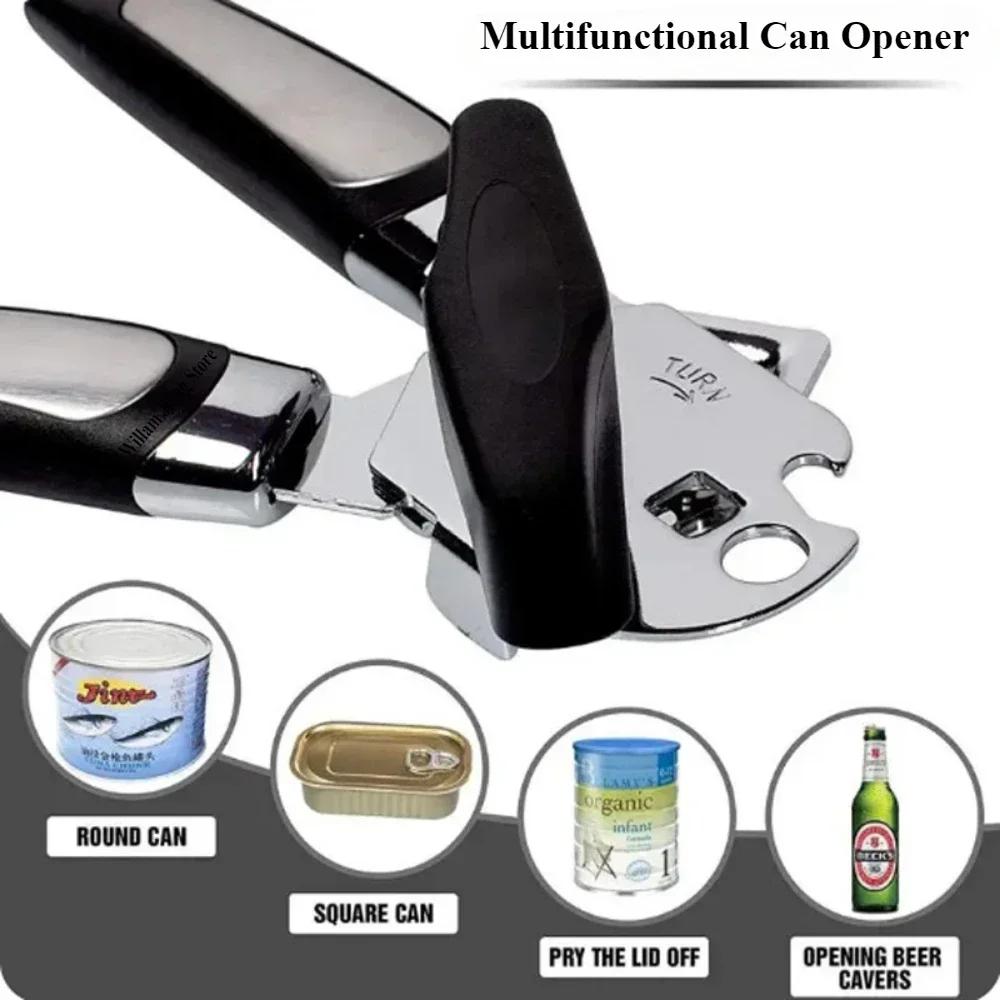 Stainless Steel Can Opener Multifunctional Grip Can Opener Side Cut Can Opener Kitchen Gadgets Bottle Openers Beer Jar Tools Bar