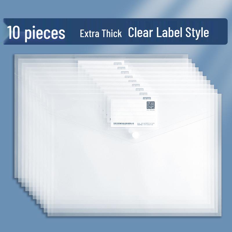 A4 Průhledná plastová taška na dokumenty pro kancelářské potřeby a uskladnění testových papírů