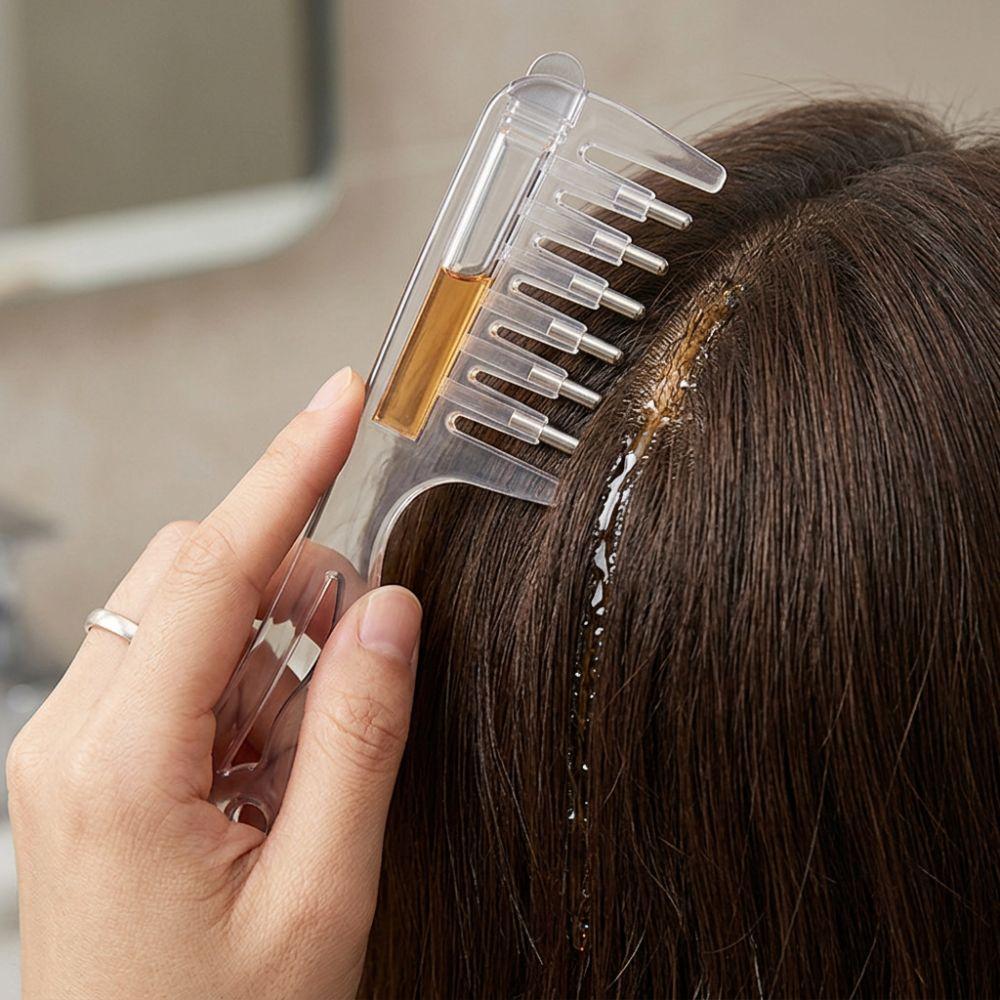 Rolling Metal Teeth Scalp Liquid Guide Comb Hair Care Comb Scalp Beard Car