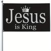 1 Jesus Ist König 91,44x152,4cm Fahne - Strapazierfähiger Stoff Außen-/Innenschild mit Kronen-Design, Geeignet für Hof, Haus, Garten, Schlafzimmer, Wohnzimmer, Wohnheim